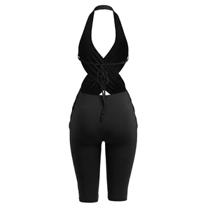 Viviblook C26JP261 Mono de una pieza para mujer, nuevo, sexy, sin mangas, con cuello halter, espalda descubierta, con cordones cruzados, cuello en V, color sólido, informal. - Product Image 6