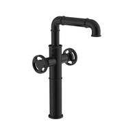 Ensemble de système de douche de conception de conduites d'eau industrielles noires mates robinet industriel et robinets d'eau de bain