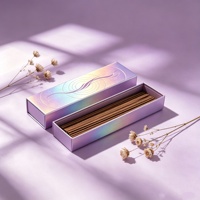 Boîte à bâtonnets d'encens holographique violette en matériaux recyclés personnalisés |   Boîte à tiroirs de luxe pour l'emballage de cadeaux d'aromathérapie et d'encens