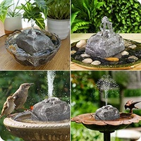 Fontaine de bain solaire pour oiseaux en résine, nouveau design, vente en gros d'usine, pour extérieur