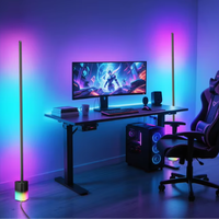 Lampe d'ambiance d'angle de sol intelligente LED Wi-Fi d'intérieur avec télécommande et changement de couleur RVB