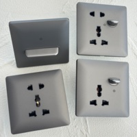 Nuevo Interruptor de Pared Mkee Ahome 16A Europeo Alemán Francés, Enchufe 13A Estándar del Reino Unido, Acabado Gris Mate Suave, Diseño Moderno