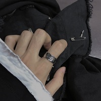 VAF — Bagues à marteau Hip Hop pour hommes, en Acier Inoxydable Inoxydable, titane, gravées sur mesure