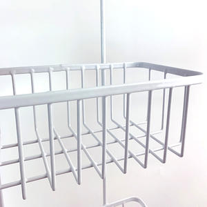 3 Tier Banheiro Armazenamento Cesta De <span class=keywords><strong>Metal</strong></span> Branco Pendurado Chuveiro Caddy Sobre A Porta Do Chuveiro Organizador - Product Image 6