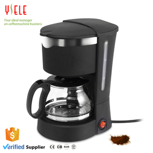 Cafetière à pression négative programmable avec protection contre la surchauffe, carafe noire et rouge, pour 4-6 personnes, usage domestique et hôtelier - Product Image 1