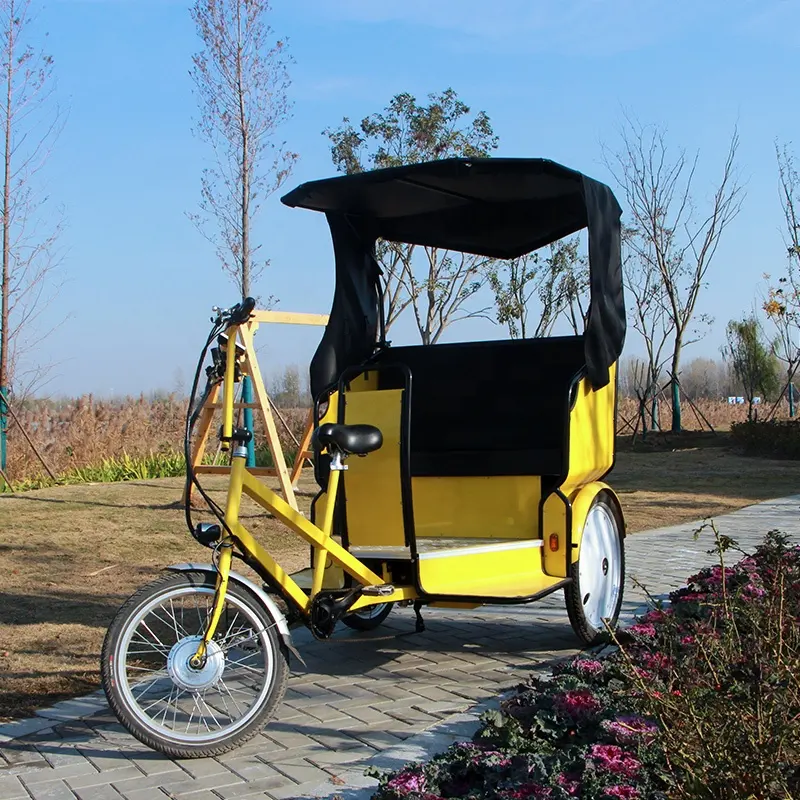 Yolcu otomatik çekçek ile yağ lastikler pedicab çekçek taksi hizmeti