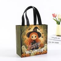 Sac de courses non tissé pour Halloween, sac d'emballage cadeau pour bonbons, sac fourre-tout non tissé personnalisé avec logo pour fête à thème citrouille