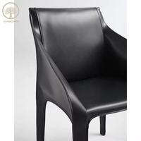 Ensemble de chaises de salle à manger de luxe à accoudoir unique, 6 chaises, cuir synthétique, appartement moderne, usage commercial, table de salle à manger