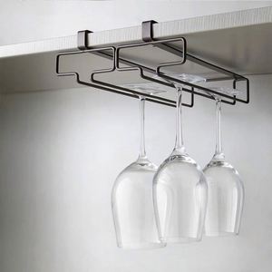 Japanese Style Cabinet Red Wine Cup Holder Free Punching Upside Down Drain Glass Cup Holder Hanging Cup Holder - Product Image 2