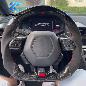 Volant de direction personnalisé en fibre de carbone forgée avec éclairage LED pour Lamborghini Baby Bull <span class=keywords><strong>Gallardo</strong></span> Huracan <span class=keywords><strong>Performante</strong></span>/EVO/sto/<span class=keywords><strong>Spyder</strong></span> Urus - Product Image 1