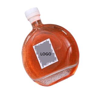 Wijn Fles Leverancier Groothandel 250Ml 500Ml Ovale Vorm Drankflessen 8 Oz 16 Oz Glas Alcohol Geest Wijn glazen Fles Met Kurk - Product Image 3