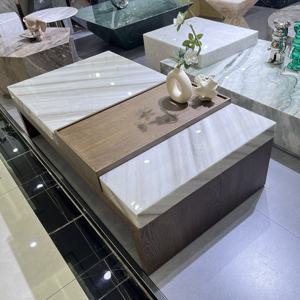 モダンミニマリストリビングルーム家具センターテーブルスクエアギャラクシーブルーオーシャンストーム大理石コーヒーテーブルプリントセット - Product Image 5