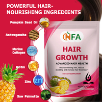 Gummies pour la croissance des cheveux très vendues avec vitamines, biotine et calcium : nourrissent les cheveux clairsemés, réduisent la chute et augmentent l'épaisseur des cheveux