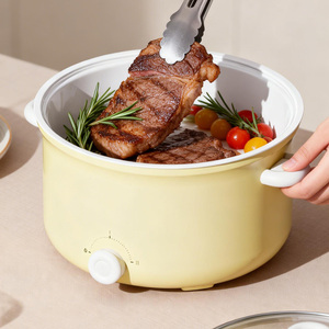 Casserole électrique multifonctionnelle 3L avec revêtement antiadhésif, cuisson rapide 1000W avec arrêt automatique et protection contre la surchauffe - Product Image 3