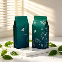 Sachet à fermeture éclair personnalisé en PE de qualité alimentaire, grand format, à fond carré, avec valve, pour emballage de café en grains, de café torréfié et d'aliments pour animaux de compagnie