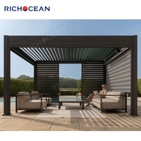 Pergola électrique en aluminium RICHOCEAN pour maison, auvent réglable imperméable à l'eau pour l'extérieur