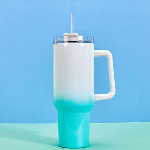 Gobelet de voyage isotherme sous vide à double paroi en acier inoxydable 18/8 de 40 oz avec poignée, brillant et prêt à être sublimé, modèle 2025 Emerit, expédition immédiate - Product Image 2