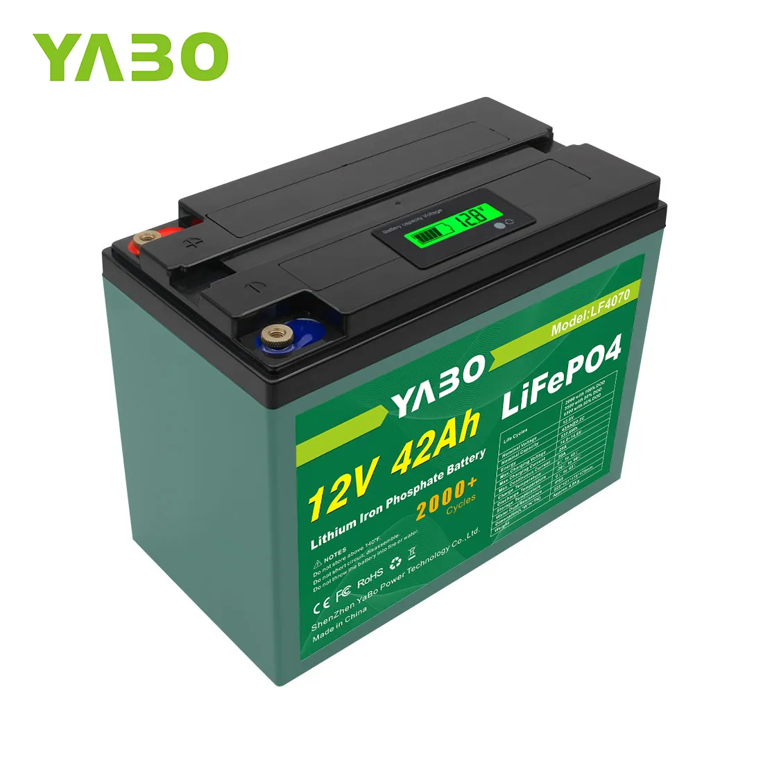YaBoバッテリーファクトリー12v40ahリチウムイオンバッテリー充電式40ahLifepo4セル、12vUPSバッテリー