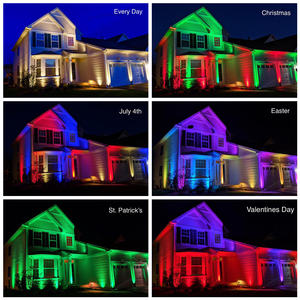 스마트 와이파이 제어 IP65 24V 야외 LED 정원등 RGBW 조경 조명 6W 황동 RGBW LED 스포트라이트 야외용 UCS2904 - Product Image 6