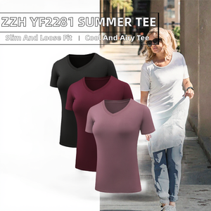 Women Crew Neck Short Sleeve <b>T</b> <b>Shirt</b> Slim Fit Knitted Tee Solid Color Summer Casual Top - Product Image 2
