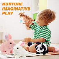 Lapin en peluche électronique interactif lapin rose avec sons et nez twitch cadeau pour les tout-petits anniversaire