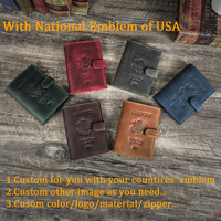 Dompet Kulit Asli Crazy Horse Vintage Tipis Khusus RFID dengan Penutup, Slot Airtag, Minimalis All-in-1 untuk Perjalanan