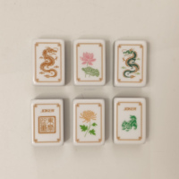 Tuiles de Mahjong américaines personnalisées en écaille de tortue, 160 pièces en acrylique multicouche effet jade, motif Grue et Dragon oriental, pour cadeau de luxe, OEM