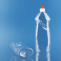 Bouteille de détergent à vaisselle liquide en plastique transparent vide 750ml 24 oz Bouteille de lavage de vaisselle pour animaux de compagnie avec capuchon Push Pull