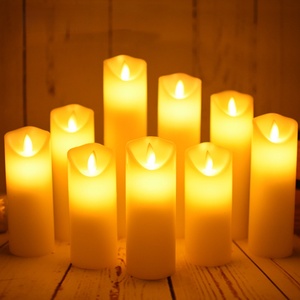 Kit de Velas LED sin Llama con Control Remoto, Pilares LED Dobles con Control Remoto, 9 Piezas para Iluminación de Eventos a Gran Escala, Velas LED de Parafina - Product Image 3
