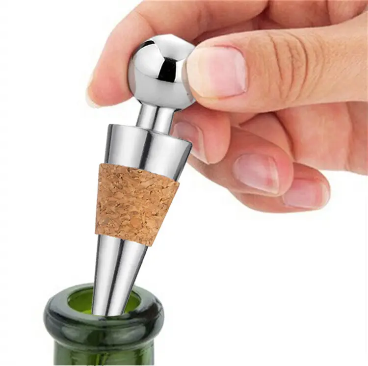Kitchen Bar Accessory Fresh Keeping Alcohol Bottles Sealer Champagne Stoppers Red Metal Wine Bottle Stopper