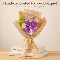Gebreide Geweven Handgemaakte Kunstbloemen Bouquet Rozen Tulpen Zonnebloemen Valentijnsdag Afstuderen Feestdag Cadeau Garen