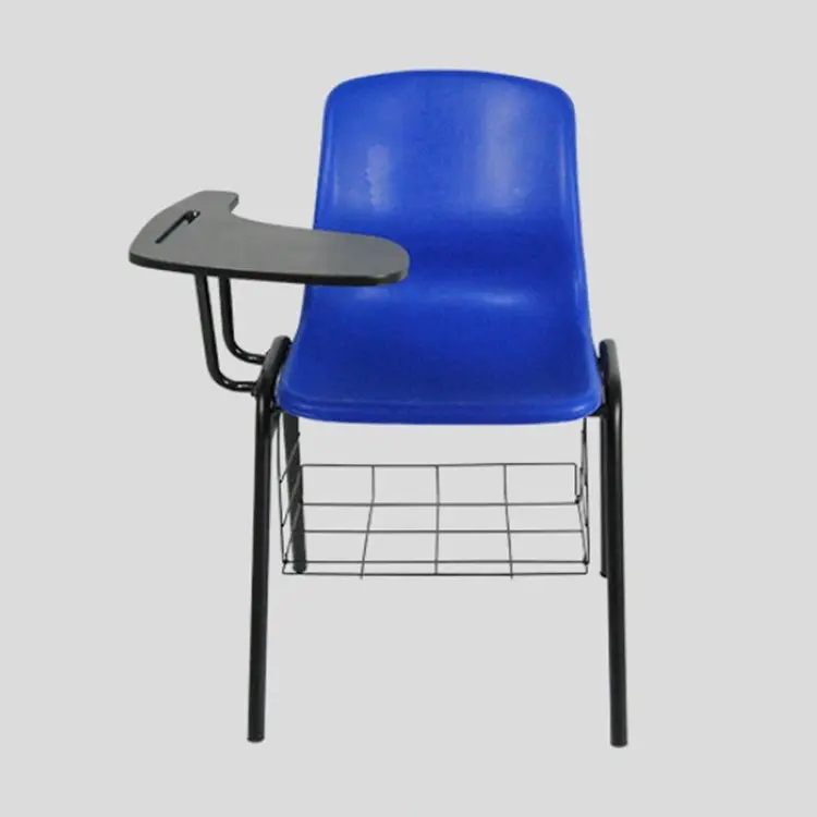 Metal istiflenebilir modern plastik masa sandalye eğitim odası çocuk öğrenci ofis okul sandalyeleri ile yazma pedi tablet