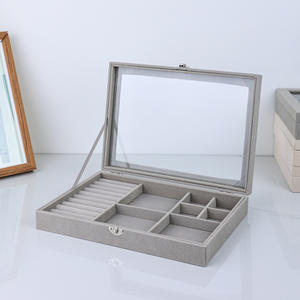 กล่องโชว์เครื่องประดับทรงสี่เหลี่ยมกระดาษปิดด้วยหัวเข็มขัดแบบหรูหราสำหรับใส่แหวนต่างหูถาดใส่นาฬิกา - Product Image 5