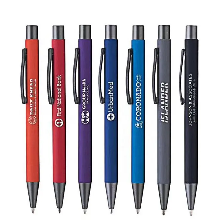 مخصصة الترويجية شعار لينة ماتي اللون مخصص رخيصة قلم ألومنيوم للبيع بالجملة