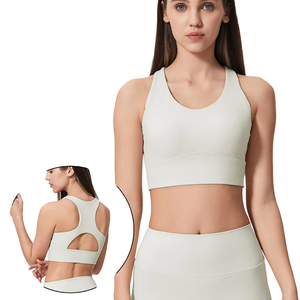 Soutien-gorge de sport pour femme, yoga et fitness, maintien moyen, respirant, en Spandex/Nylon, avec coussinets amovibles, dos croisé - Product Image 4