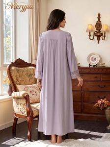 Conjunto de Pijama Informal de Talla Regular para Mujer, de una Pieza, con Cintura Elástica, de Viscosa y Algodón, Transpirable, con Cordón Ajustable, Diseño Original del Fabricante - Product Image 3