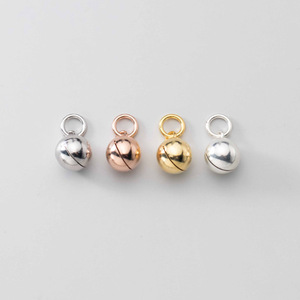 आभूषण बनाने के लिए बढ़िया 925 सिल्वर चार्म मोती, DIY निष्कर्ष घटक आभूषण सहायक उपकरण जिंगल बेल चार्म ब्रेसलेट पायल - Product Image 2