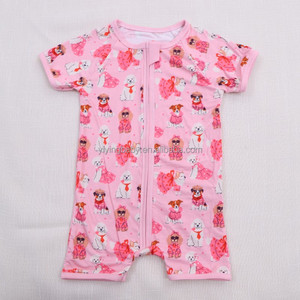 Tutina per Neonati in Bambù Personalizzata Yiying, Estiva a Maniche Corte con Cerniera e Motivi Carini, <span class=keywords><strong>Pigiama</strong></span> in Bambù per Bambini e Bambine - Product Image 1