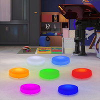 Produits de divertissement sportif pour enfants Tuiles de piste de danse rondes interactives rougeoyantes Carreaux de sol LED Jeu Lumière de fête de luxe