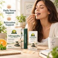 Ashwagandha – Bandes Orales Dissolvantes à Mise en Solution Rapide – Soutien Relaxation – Saveur Orange Menthe – Complément Alimentaire en Film Oralement Dissolvable