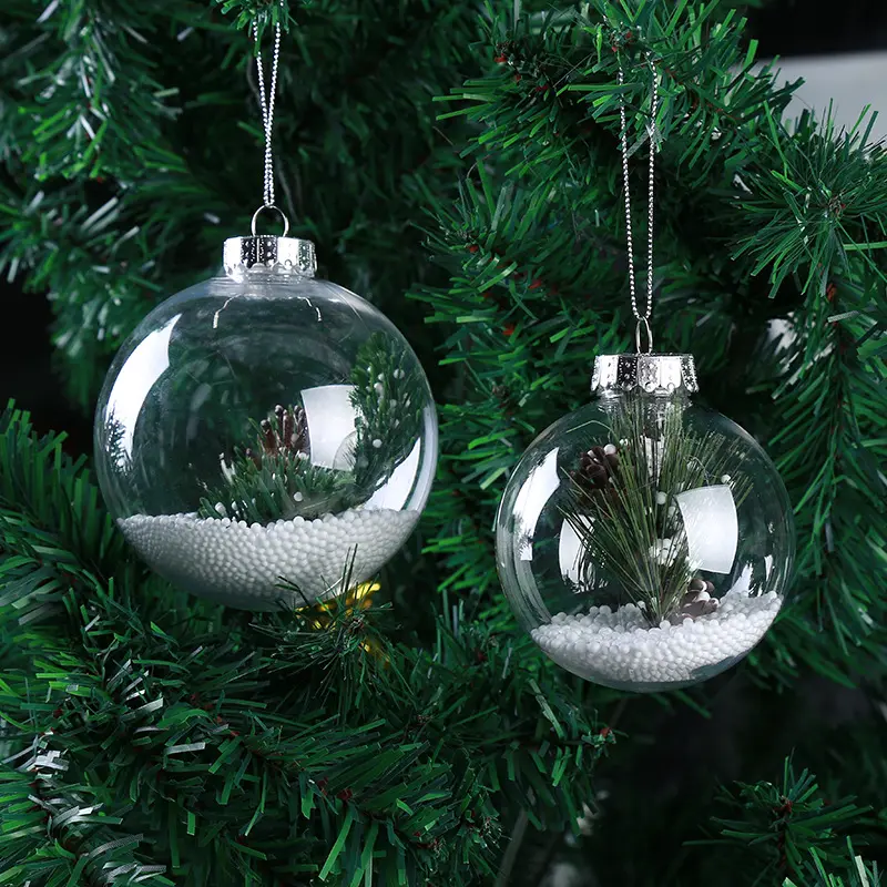 Wholesale Cheap Hanging Blank Plain Clear Christmas Round Flat Disc Glass Ball Ornaments Baubles For Navidad Xmas Decoration