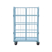 Conteneur de stockage pliable en treillis métallique, 4 roues, robuste, 400 kg, neuf, pour restaurant, maison, commerce de détail, Sbt OEM, 1 an