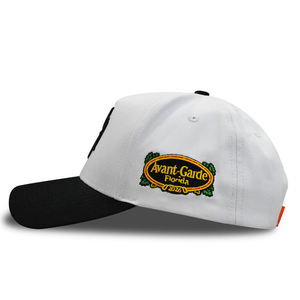Gorra de béisbol vintage de sarga de algodón con imagen, de dos tonos, con panel rígido, bordado grueso de monograma 3D y parche lateral tejido curvo - Product Image 4