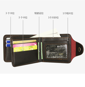 Porta carte di credito a buon mercato borsa del fumetto portafoglio da uomo in pelle con bottoni da <span class=keywords><strong>ragazzo</strong></span> - Product Image 3