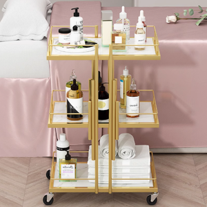 Mode Multifunctionele Salon Keuken Rollende Utility Kar 3 Tier Metalen <span class=keywords><strong>Trolley</strong></span> Rack Op Wielen - Product Image 2