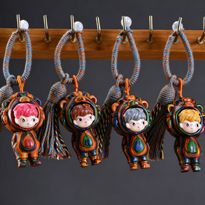 Wood <b>Keychain</b> Pendant Tassel Style Creative Bag Ornament Portable <b>Personal</b> Gift - Product Image 1
