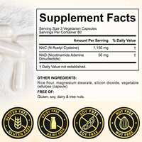 Itawel OEM NAC N-Acétylcystéine avec NAD+ en capsules, 240 unités, 1200 mg par portion, complément alimentaire, formule pour le bien-être cellulaire