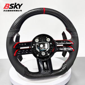 Volant en cuir perforé avec panneau en fibre de carbone de luxe pour Mercedes AMG W223 W213 206 W222 GLC X253 C253 <span class=keywords><strong>CLA</strong></span> W117 - Product Image 6