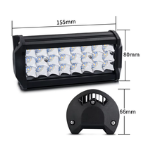 Projecteur à LED pour moto, 4x4, trois rangées, 7 pouces, 72W, blanc ambré, barre lumineuse de travail de haute qualité pour SUV tout-terrain, antibrouillard de conduite