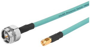 Câble IWLAN PLC 6XV18755CH50, longueur 5 m, <span class=keywords><strong>50</strong></span> fils, terminé, diamètre extérieur 6,3 mm, turquoise, type <span class=keywords><strong>N</strong></span>, série RPSMA - Product Image 1